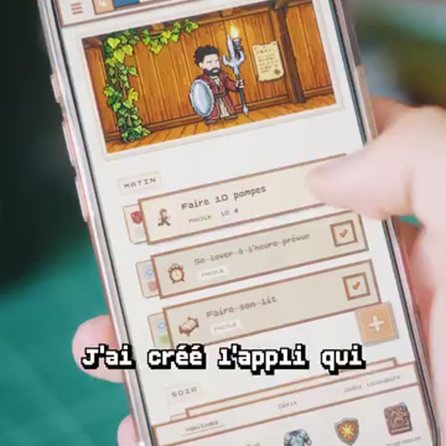 Pixelio habit-tracking app video still